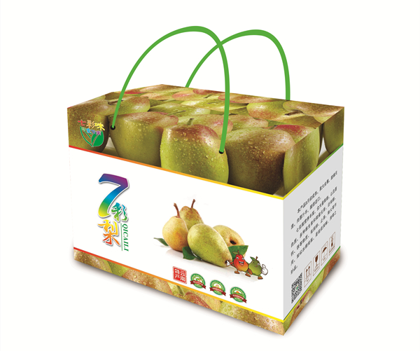 七彩梨手提礼盒水果包装盒