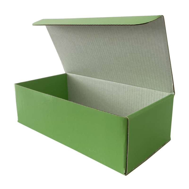 覆膜飞机盒绿色印刷瓦楞